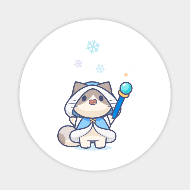 Tiny Ice Mage Kitty Magnet by Everything A Cat